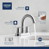Grohe Veletto 4 in. Centerset 2-Handle High-Spout Bathroom Faucet in Starlight Chrome 20582000