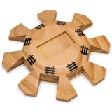 Yellow Mountain Imports – Complete Mexican Train Dominoes Set with Double 12 Dominoes Featuring Numerals, Wooden Hub, Train Mark