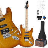 Leo Jaymz 39 Full Size ST Style Electric Guitar Starter Kit with SSH Pickup, 5W Portable Amp, Tuner, Gig Bag, Strap & Accessories (Violet Ocean)