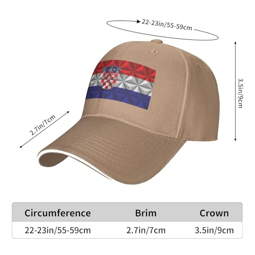 Flag of Croatia with Polygon Effect Baseball Cap Women Men Hats Adjustable Truck Driver Sun Hat Dad Baseball Caps