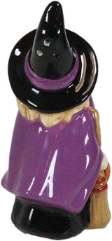Ebros Gift Halloween Villains Vampire Dracula Kissing Witch With Broomstick Salt And Pepper Shakers Set Magnetic Ceramic Figurines With Rubber Stoppers Wicca Witchcraft Witches Themed Accents