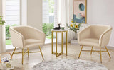 Yaheetech Faux Marble Side Table, 16in End Table Modern Accent Sofa Table w/X-Based, Round Tabletop, Sturdy Metal Legs for Living Room, Black