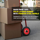 (2-Pack) AR-PRO 6?? x 1.5?? Flat Free Solid Rubber Wheel Assemblies – Replacement Hand Truck Wheels with Ball Bearings and 5/8?? Bore Hole Diameter – Heavy-Duty Solid Rubber Wheels 132 lbs Load Capacity