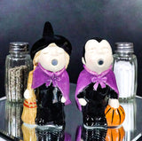 Ebros Gift Halloween Villains Vampire Dracula Kissing Witch With Broomstick Salt And Pepper Shakers Set Magnetic Ceramic Figurines With Rubber Stoppers Wicca Witchcraft Witches Themed Accents
