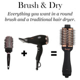 L’ANGE HAIR Le Volume 2-in-1 Titanium Brush Dryer Black | 75MM Hot Air Blow Dryer Brush in One with Oval Barrel | Hair Styler for Smooth, Frizz-Free Results for All Hair Types