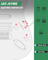 Leo Jaymz 39 Full Size ST Style Electric Guitar Starter Kit with SSH Pickup, 5W Portable Amp, Tuner, Gig Bag, Strap & Accessories (Violet Ocean)