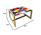 Ambesonne Cinco de Mayo Coffee Table, Monochrome Vintage Engraved Style Tiger Head in Mexican Fiesta Hat, Acrylic Glass Center Table with Wooden Frame for Offices Dorms, Small, Dark Grey Charcoal