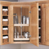 Rev-A-Shelf 4WLS273-20-536 20×22 Natural Wood 3 Shelf D-Shape Independent Lazy Susan