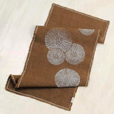 Cheyenne Burlap Linen Table Runner ?C Hand Printed ?C 100% Linen ?CFringed Edge- Prewashed, Pre-shrunk, and Machine Washable ?C Chocolate Brown (14X36, White Dandelion)