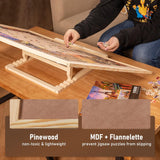 Becko US Puzzle Board & Bracket Set/Wooden Puzzle Board Kit/Jigsaw Puzzle Plateau – with Puzzle Board for Up to 1500 Pieces