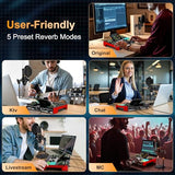 Podcast Microphone Bundle with Live Sound Card Audio Mixer, Podcast Equipment Bundle with 3.5mm Condenser Microphone for Pc/Phone Live Streaming Singing Gaming, Sound Board with Voice Changer, Denoise
